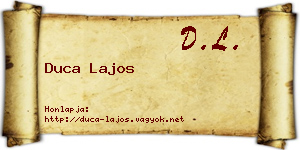 Duca Lajos névjegykártya